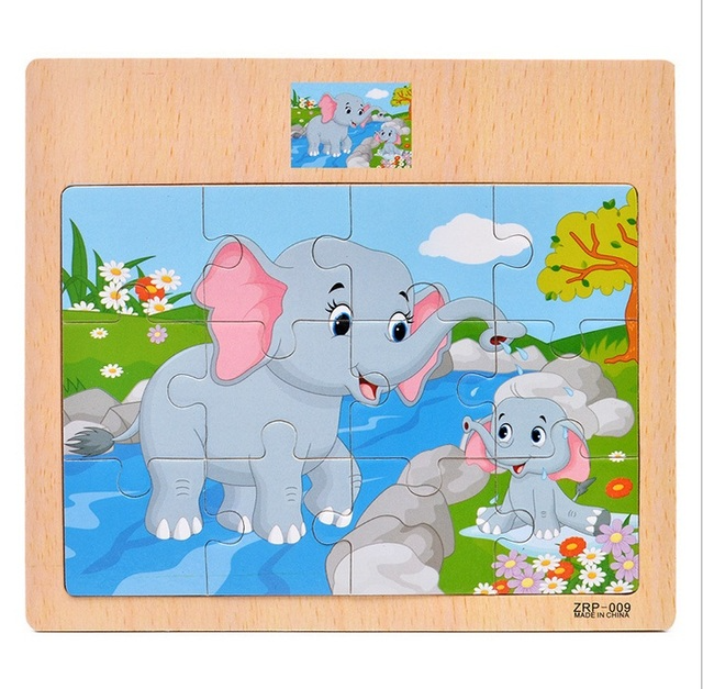 12-teiliges Holzpuzzle