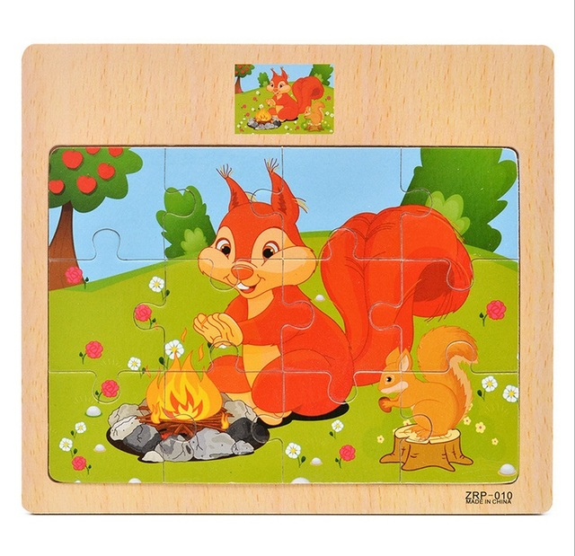 12-teiliges Holzpuzzle