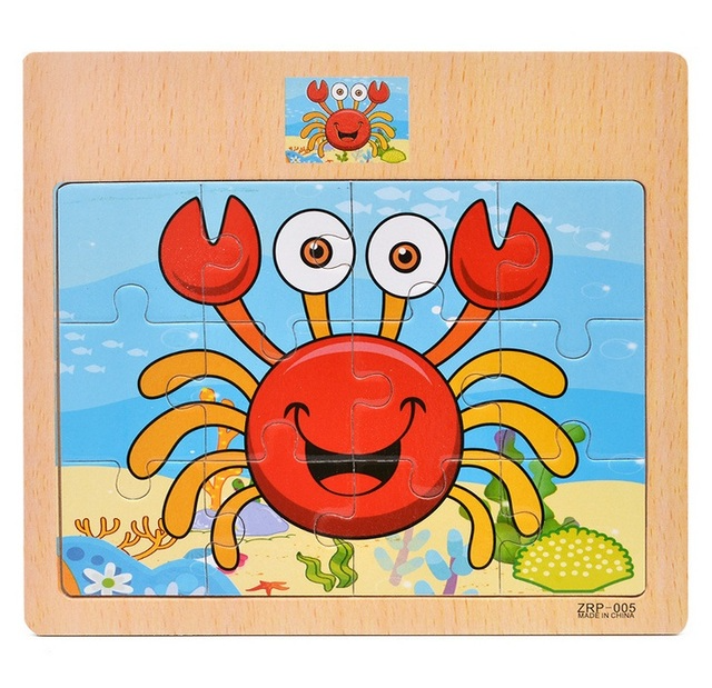 12-teiliges Holzpuzzle
