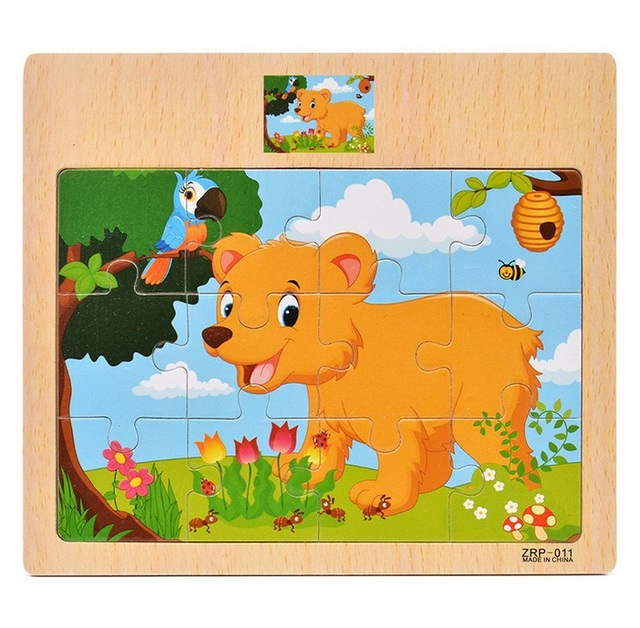 12-teiliges Holzpuzzle