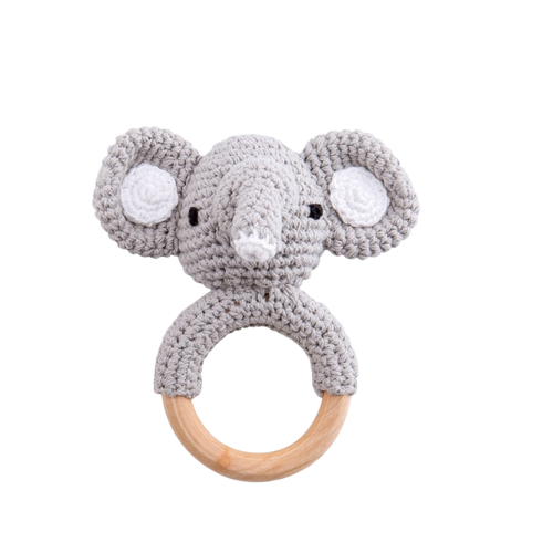 Rassel mit Häkelstruktur