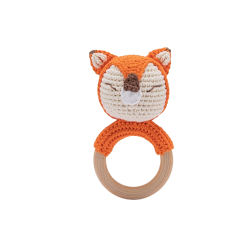 Rassel mit Häkelstruktur