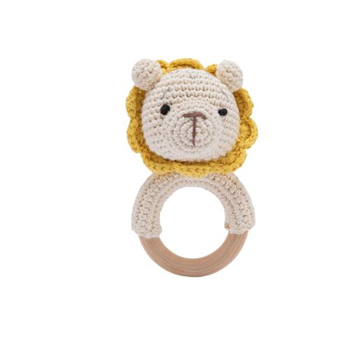 Rassel mit Häkelstruktur