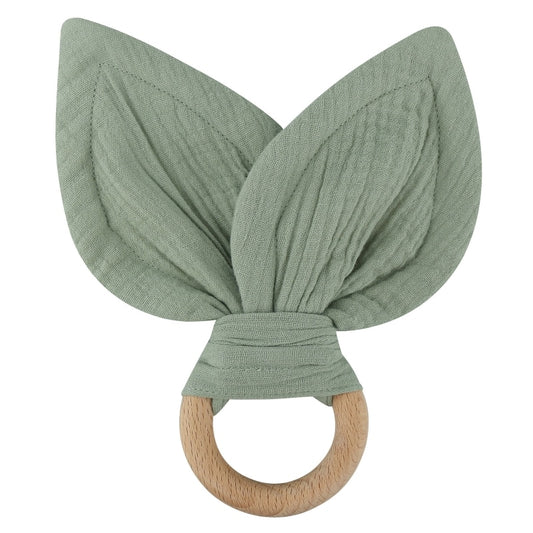 Beißring aus Holz mit Hasenohr